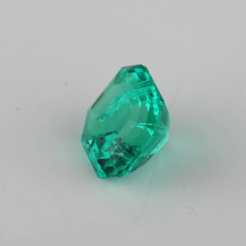 Colombia Green Color Asscher Cut Hydrothermal Emerald