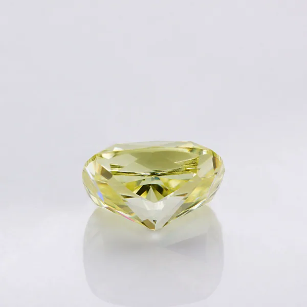 Yellow Color Cushion Shape Crushied Ice Cut Moissanite