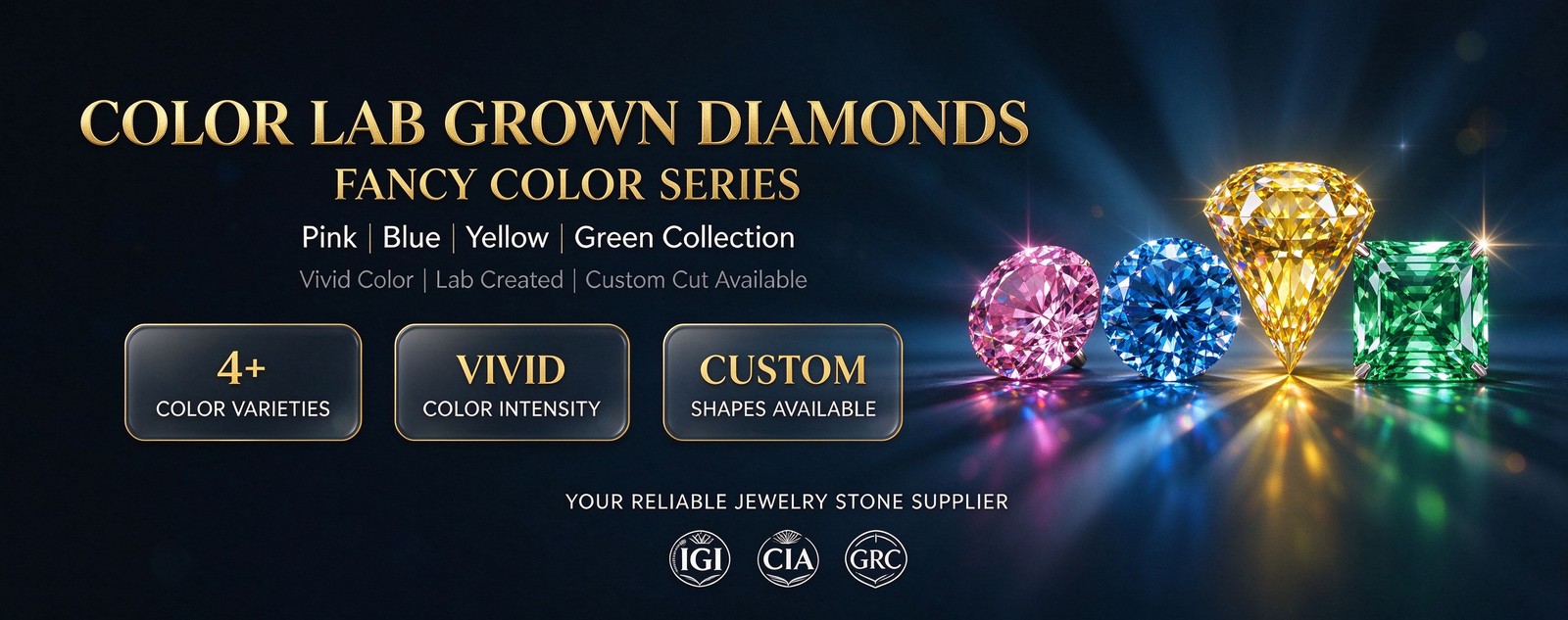 Color lab grown diamonds
