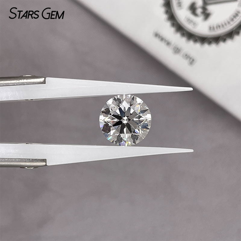 0.3ct to 10.0ct Round Shape CVD HPHT Lab Grown Diamond With IGI Certificate